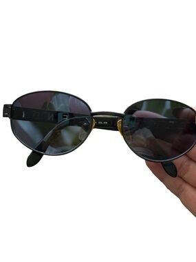 Auth Fendi Vintage Black Oval Sunglasses